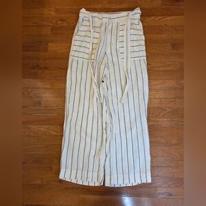 Halston Heritage Linen Striped Pants